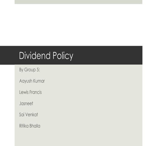 Dividend policy  ppt