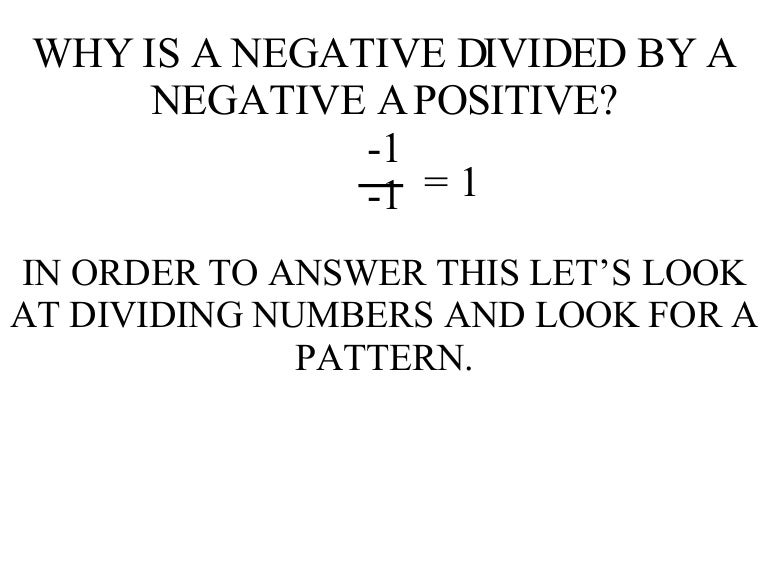 Dividing Negatives
