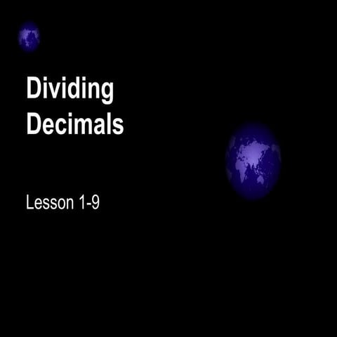 Dividing decimals part 1