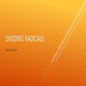 Dividing Radicals using Conjugates