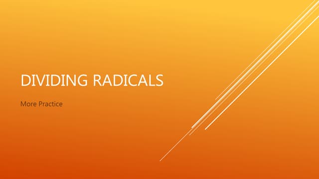 Operations with Radicals | PPTX