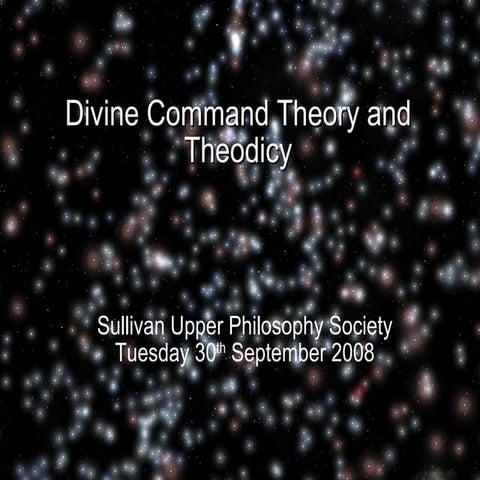 Divine Command Thoery And Theodicy