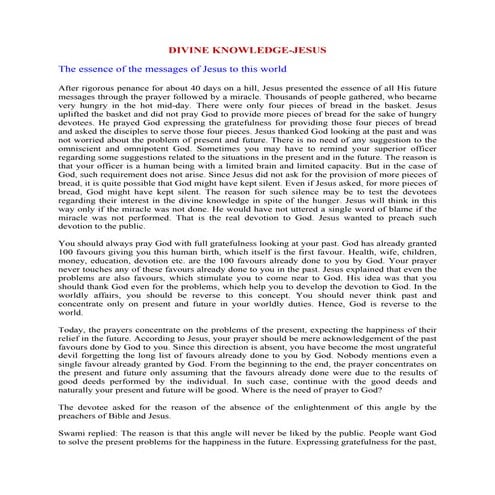 Divine knoweldge jesus