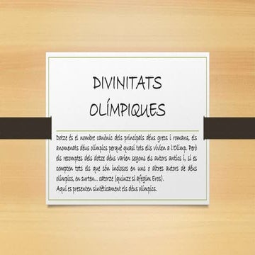 Divinitats olímpiques