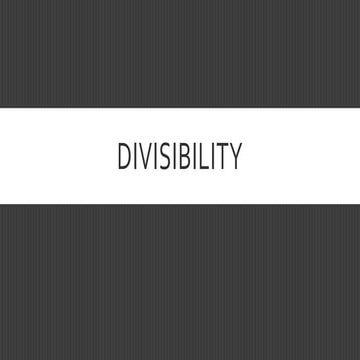 Divisibility
