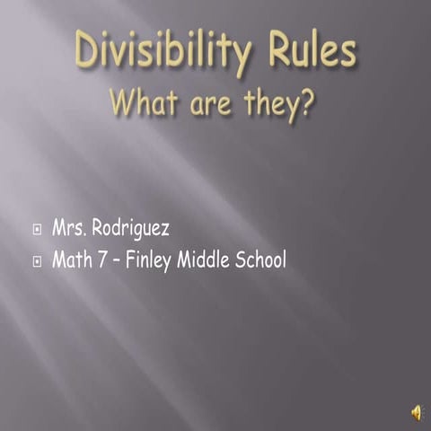 Divisibility Rules