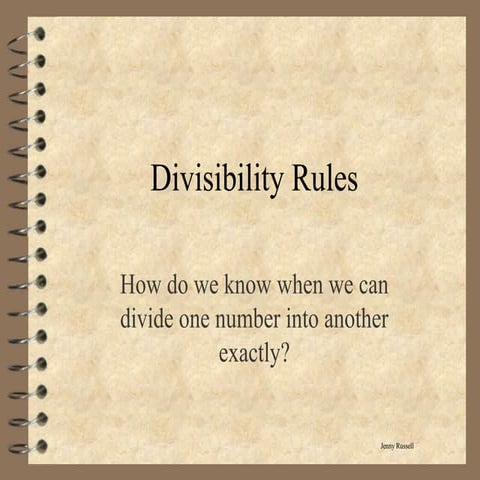 Divisibility rules