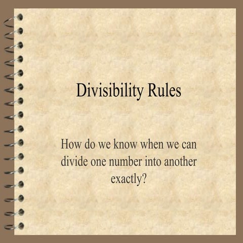 Divisibility rules