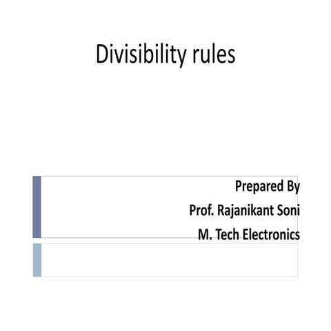 Divisibility rules