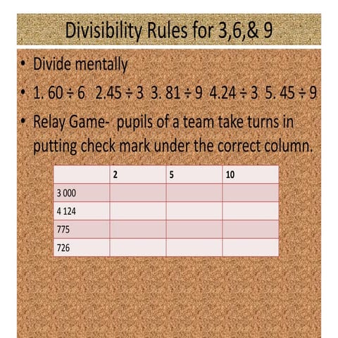 Divisibility rules for 3,6,& 9