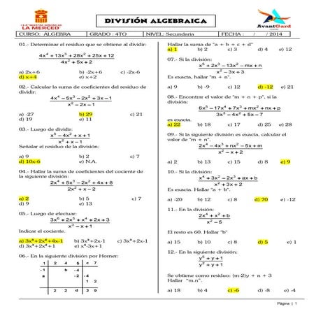 División algebraica
