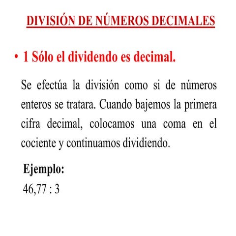 División de números decimales
