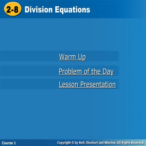 Division equations