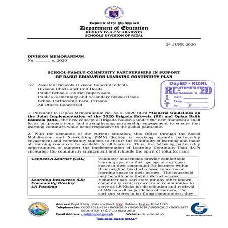 Division memorandum no. 242, s.2020