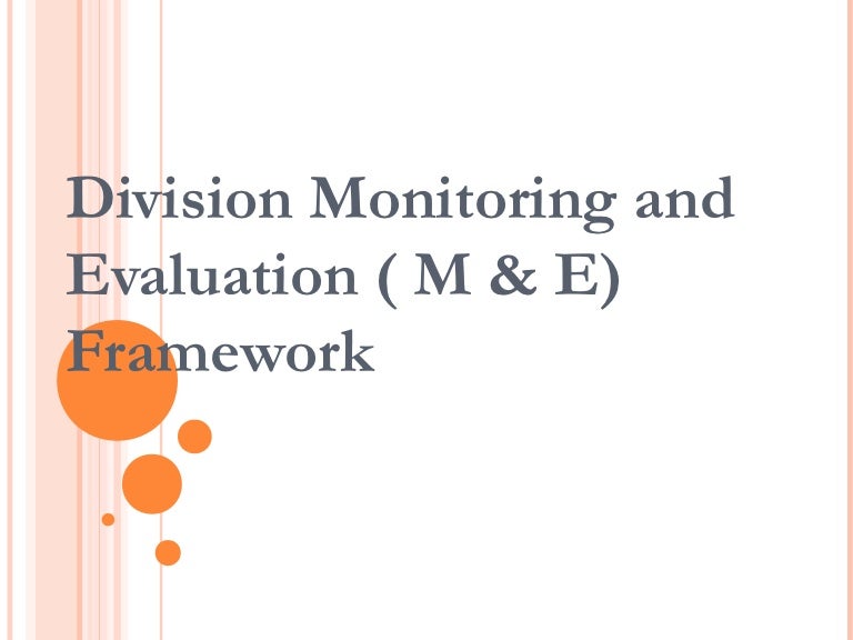 Monitoring And Evaluation Framework
