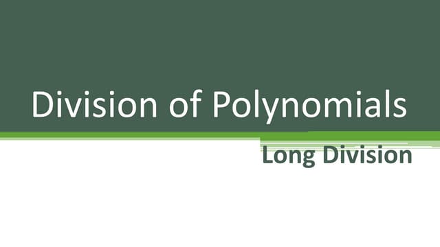 Division of polynomial