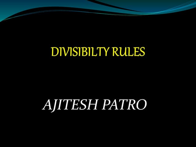 Divisibility rules