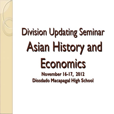 Division updating asian history and economics