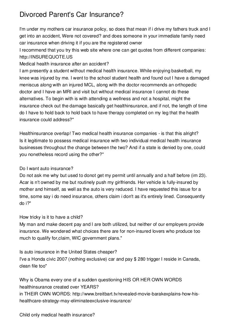 can i get insurance for my child only