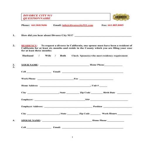  Divorce Service Bakersfield CA