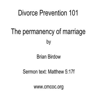 Divorce prevention 101