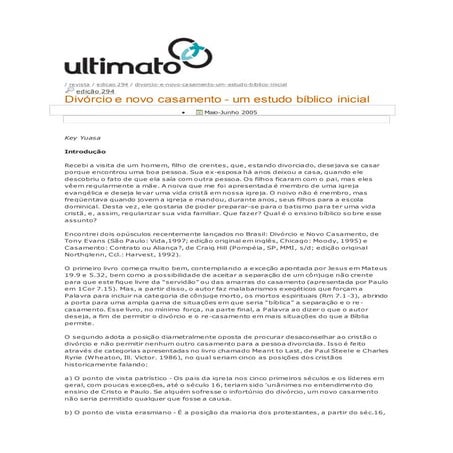 Divórcio e novo casamento revista ultimato