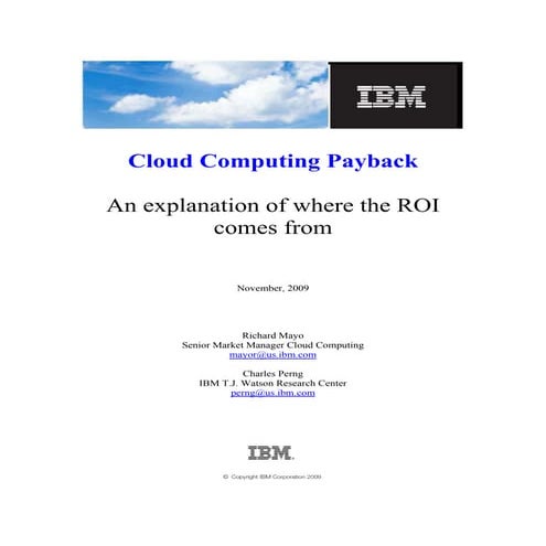 Cloud Computing Payback