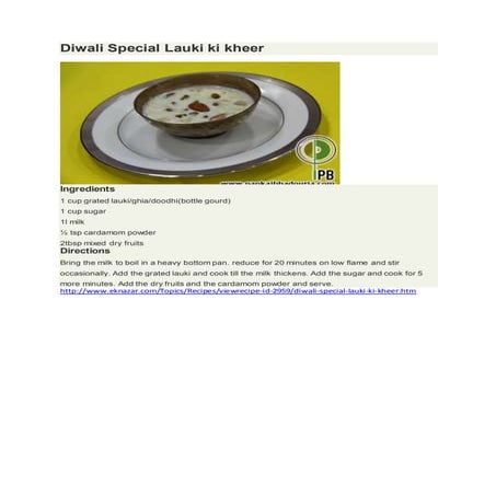 Diwali special lauki ki kheer - eknazar