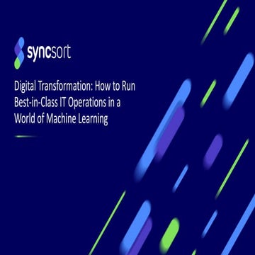 Digital Transformation: How to Run Best-in-Class IT Operations in a World of ...