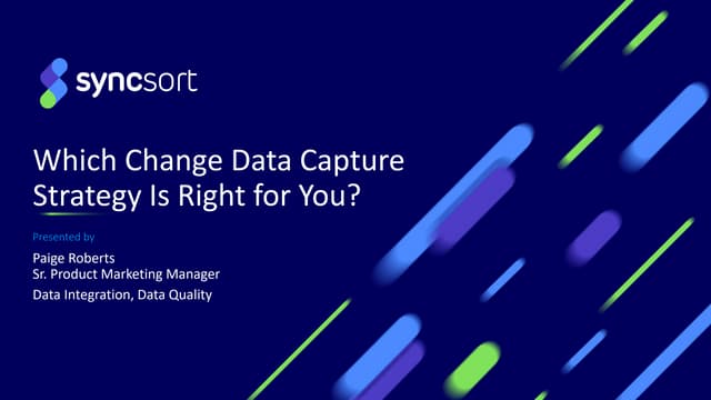 Which Change Data Capture Strategy is Right for You? | PDF