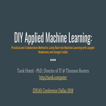 DIY Applied Machine Learning | PPT