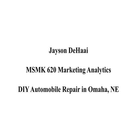 DIY Automobile Repair in Omaha, NE