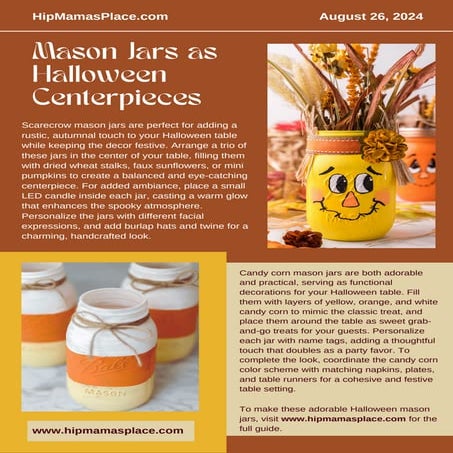 DIY Mason Jars as Halloween Centerpieces