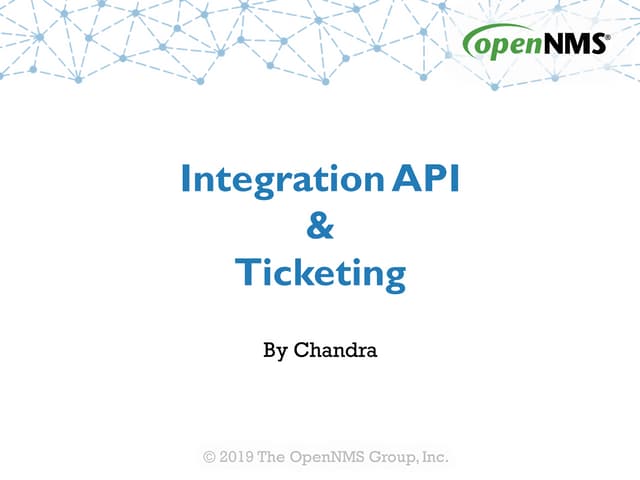DevJam 2019 - OpenNMS Integration API