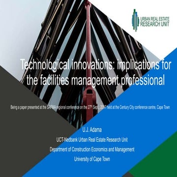 Technological innovations in facilities management