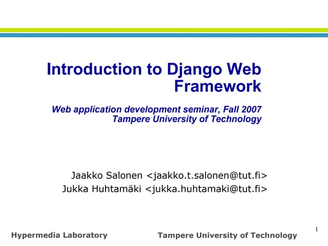 introduction to Django and its application