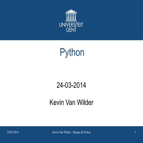Django and Python Introduction @ UGent