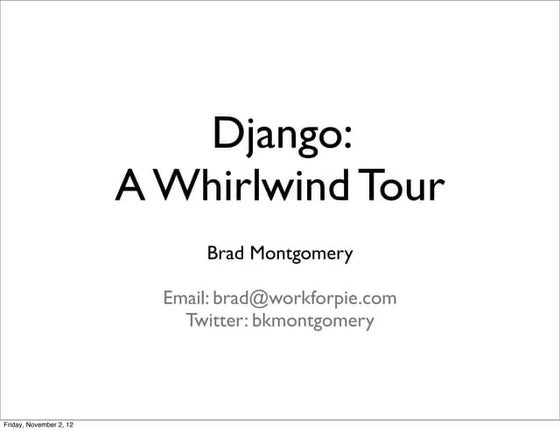 Django   a whirlwind tour