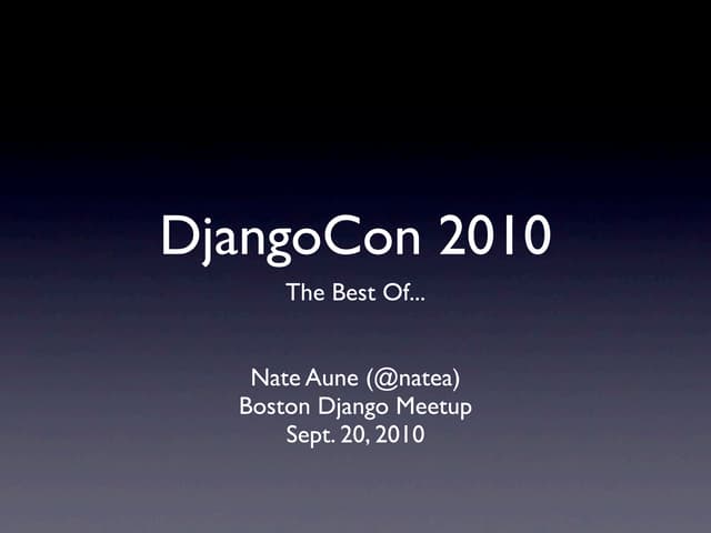DjangoCon recap