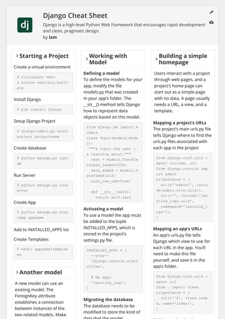 Django cheat sheet