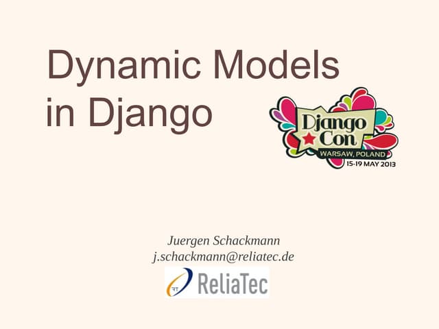 Dynamic Models with Django