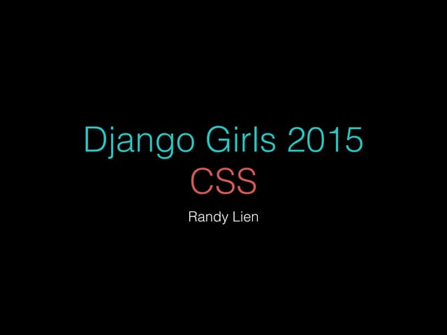 Django Girls 2015 - CSS