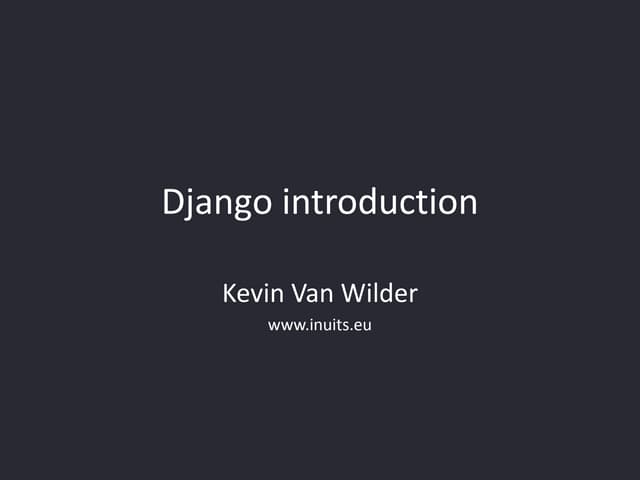 Django introduction @ UGent