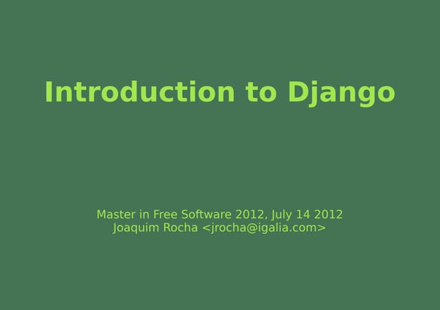 Introduction to Django