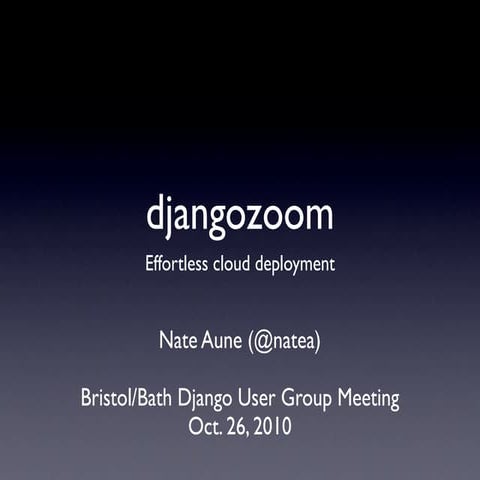 DjangoZoom lightning talk