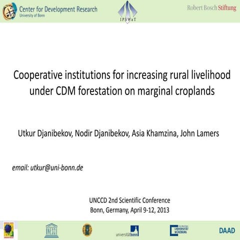 Utkur DJANIBEKOV "Cooperative institutions for increasing rural livelihood un...