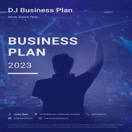 DJ business plan example | upmetrics ... | PDF