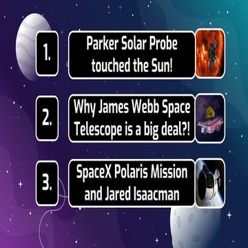 Upcoming science topics