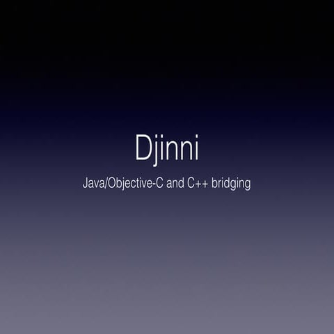 4Developers2016: Michał Kowalczyk- Djinni - bridge pomiędzy Java, Objective-C...