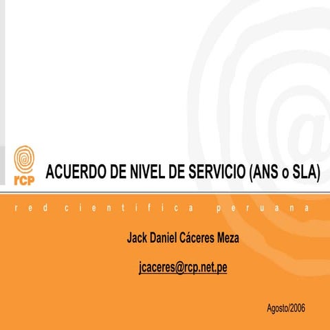 Acuerdo de nivel de servicio (ANS o SLA)